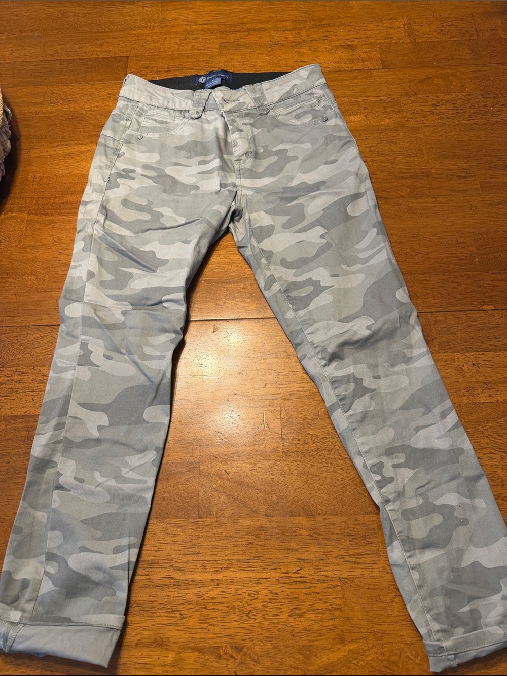 Democracy Women's Gray Camo Straight Leg Jeans